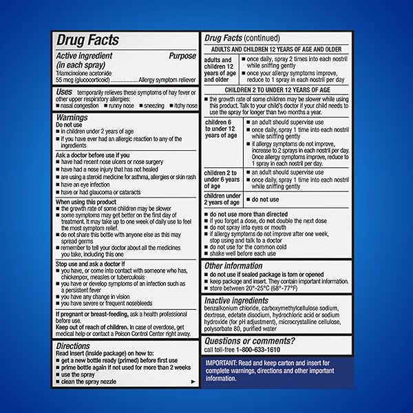 NASACORT 24HR ALLERGY NASAL SPRAY FOR ADULTS, NON-DROWSY & ALCOHOL FREE, 60 SPRAYS, 0.37 FL. OZ.