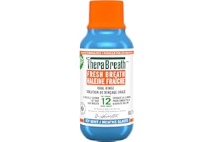 TheraBreath Fresh Breath Oral Rinse, Travel Size, Clinically Shown to Fight Bad Breath for 12 Hours, Alcoho & Dye-Free Mouthw
