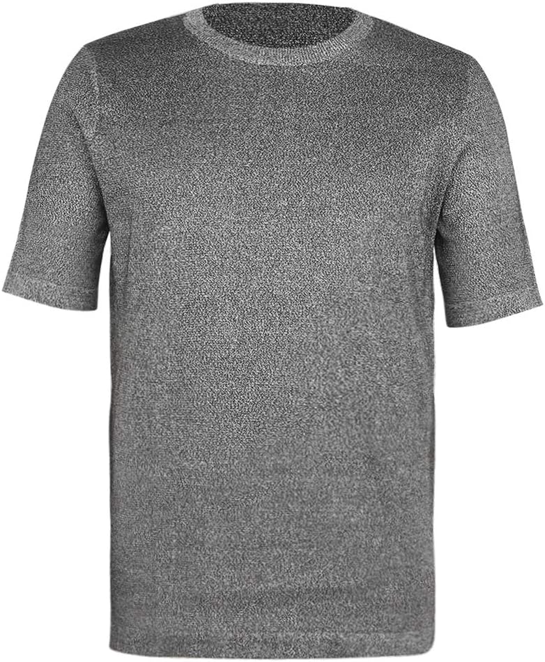 Cut Resistant Clothing Cut-proof Clothes Stab Proof T-shirt Safety Protection Round Neck Safety Top Level 5 Protective T-shirt for Workers in Metal Manufacturing Wood Processing Glass Cutting(L) - - 