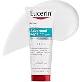 Eucerin Advanced Repair Body Cream, Urea Enriched, 8 OZ | Unscented Body Cream for Dry Skin with Urea, Ceramide and NMF, 48-Hour Hydration, Fast Absorbing, Non-Greasy, Fragrance Free
