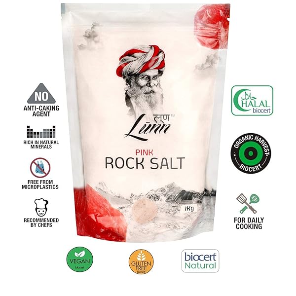 LUNN NATURAL FINE GRAIN PINK ROCK SALT | 35.27 OZ (1 KG)