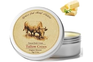 MROUVIK Beef Tallow, Beef Tallow for Skin, Beef Tallow Moisturizer, Organic Beef Tallow Balm for Face Moisturizer Grass Fed for All Purpose Balm, Natural Beef Tallow Lotion for Skin Care (2.5oz)