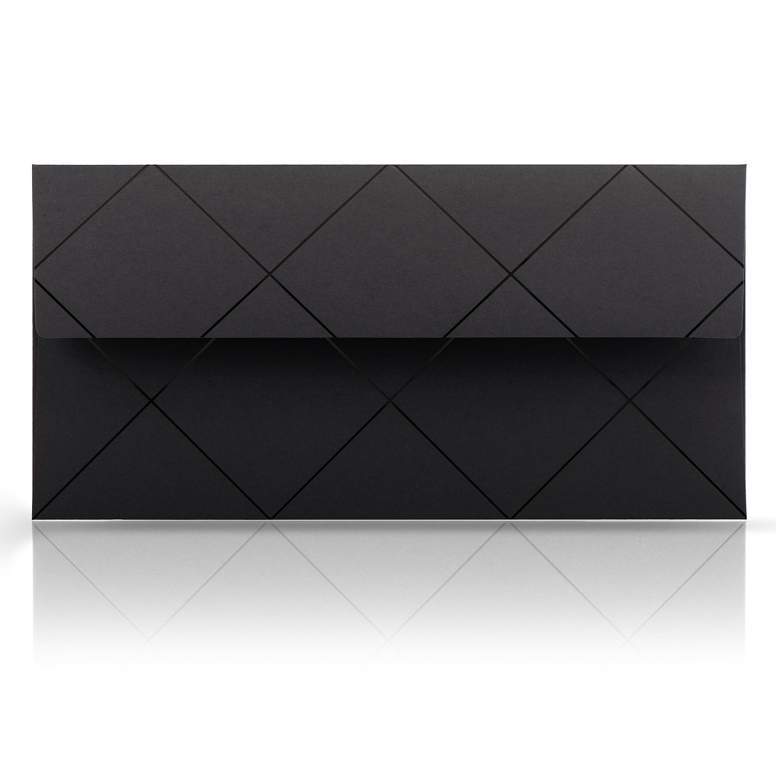 10 envelopes Black 110 x 220 mm for Greeting Cards vouchers Invitation Geometric Pattern Diamonds