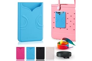COSHONWOL Silicone Phone Holder for Rubber Beach Bags - Non-Slip Waterproof Phone Case Attachment Accessories, Compatible with Bogg Bags & Simple Modern Totes ​​ Ocean Blue