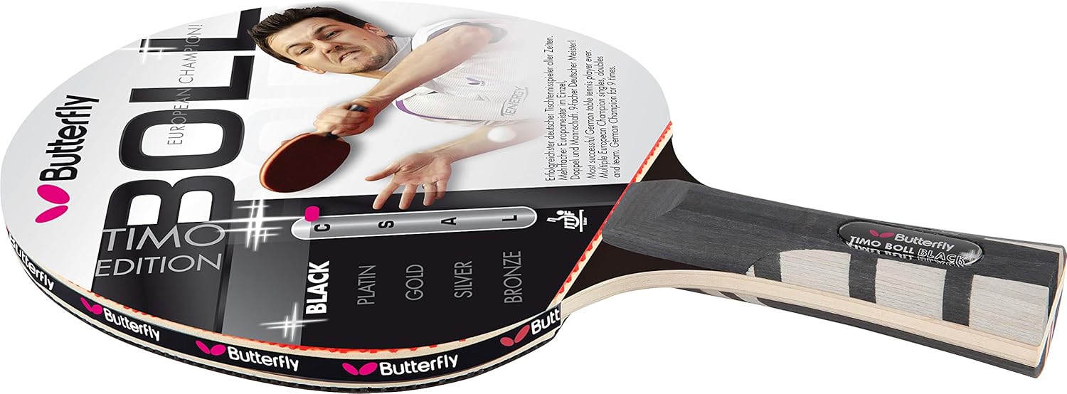 Butterfly Timo Boll Black Table Tennis Bat - ITTF Approved 1.8 mm ...