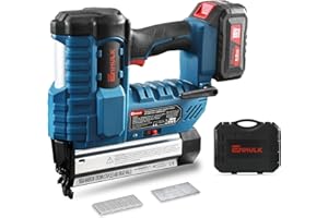 Enhulk Cordless Brad Nailer w/Brushless Motor, 18 GA 2-in-1 Nail Gun/Electric Stapler, 20V 4.0Ah Battery Powered Nailer Gun for Upholstery, Home Improvement and Woodworking, Carrying Case Included