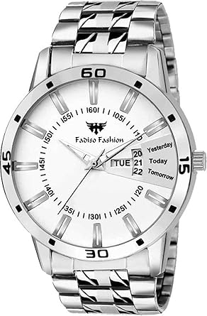 Fadiso fashion FF-011570-White Gents Special Free Style Design Day and Date Series Watch - for Men