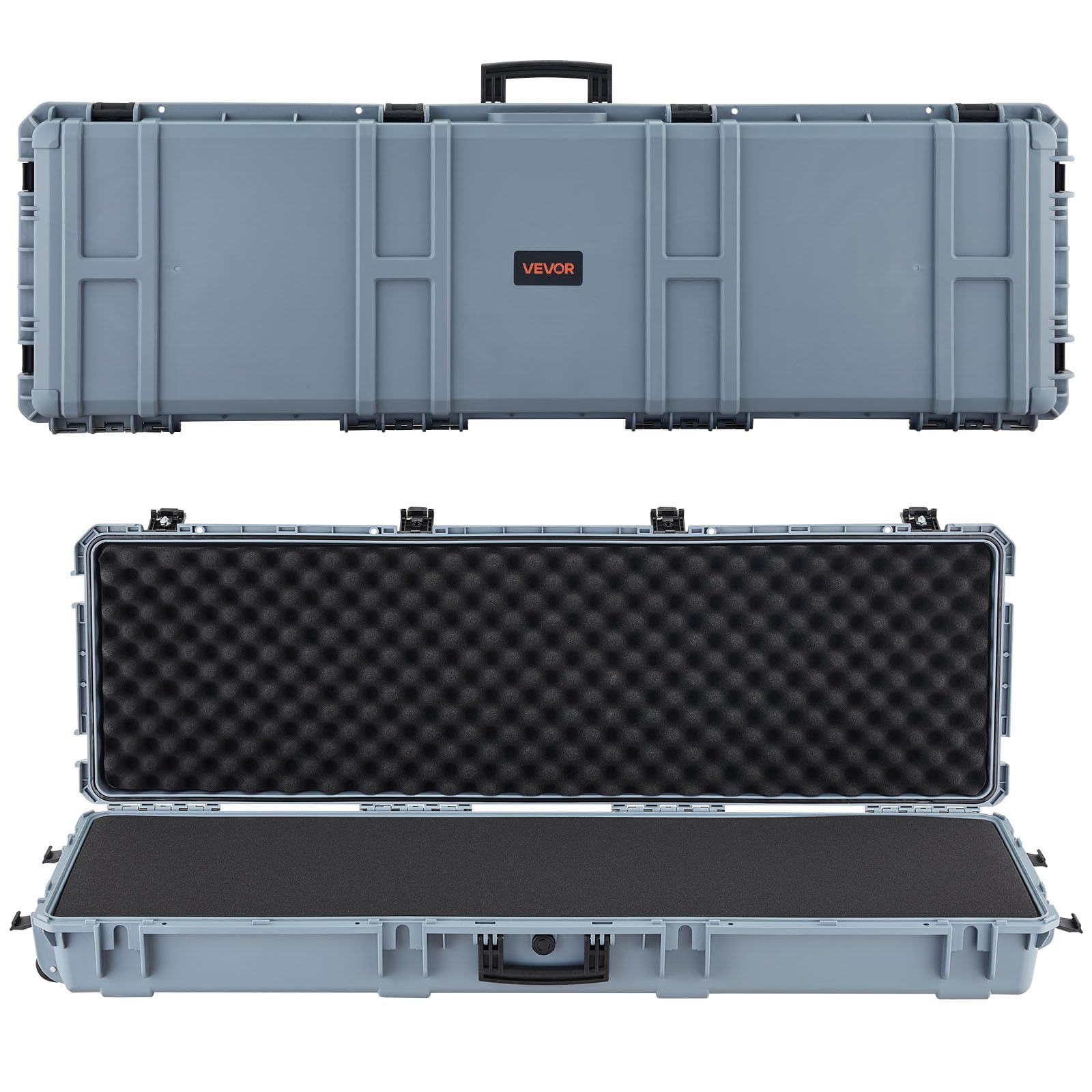 VEVOR Rifle Case, Hard Rifle Case with 4 Layers Fully-protective Foams, 52 inch Lockable Long Storag