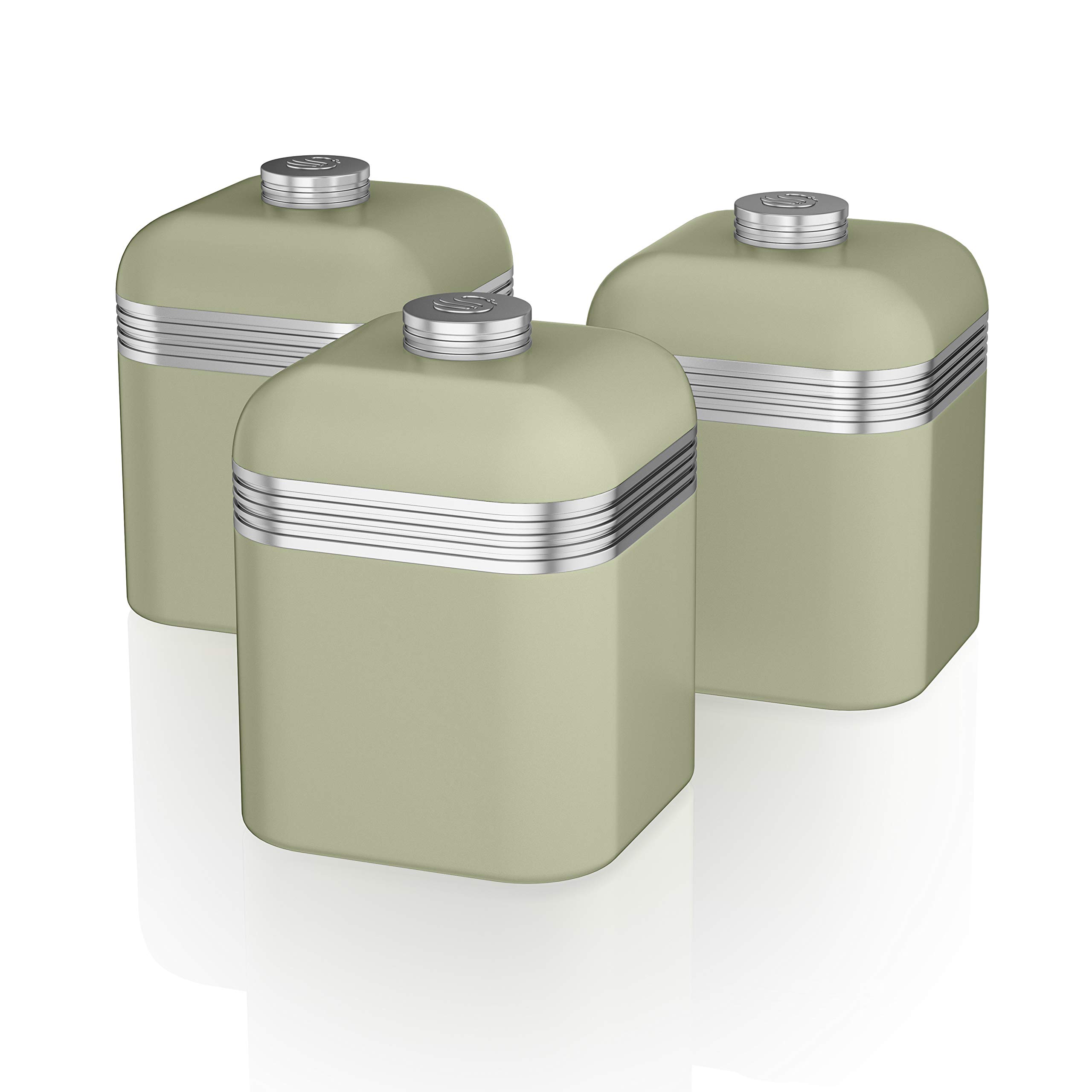 Swan Retro Set of 3 Canisters (Green)