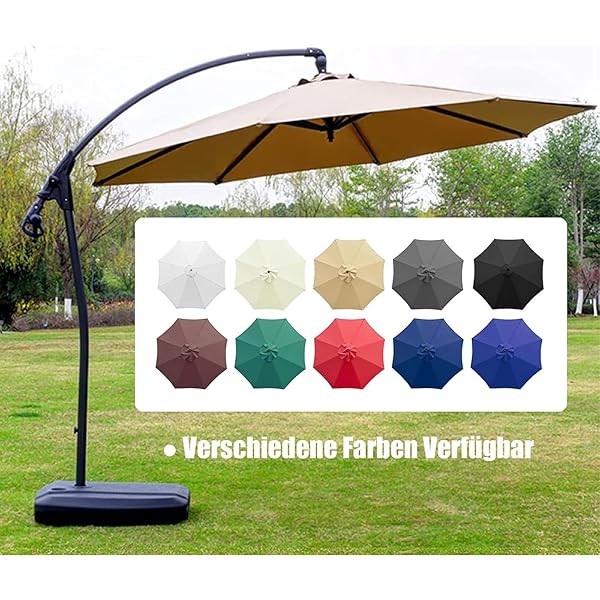 GLDDFDG 10FT PATIO UMBRELLA REPLACEMENT CANOPY 8 RIBS, WATERPROOF & FADE RESISTANT MARKET UMBRELLA COVER, THICKENED POLYESTER FABRIC FOR BACKYARD, GARDEN AND POOL (CANOPY ONLY) (YELLOW)