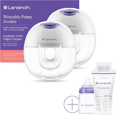 Lansinoh Wearable Electric Breast Pump Bundle 2 Pumps 9 Suction Levels