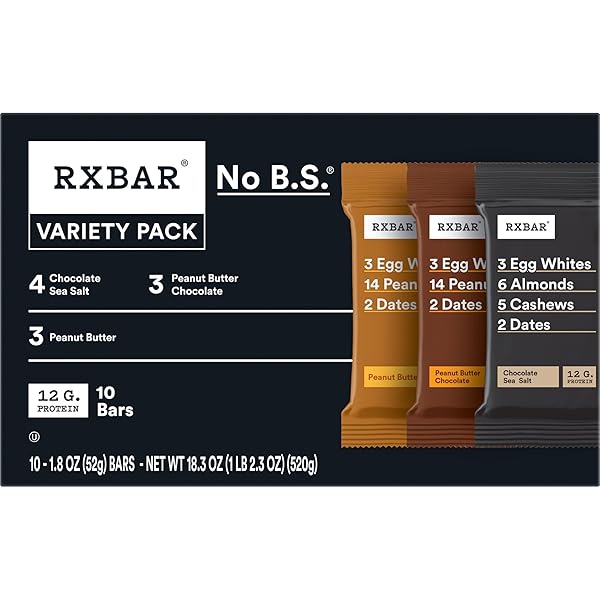 RXBAR PROTEIN BARS, PROTEIN SNACK, SNACK BARS, VARIETY PACK, 18.3OZ BOX (10 COUNT)