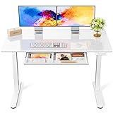 Marsail Glass Electric Standing Desk with