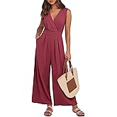 ANRABESS Women Jumpsuits Sleeveless V Neck Elegant Dressy Casual Backless One Piece Pants Romper 2026 Summer Outfits