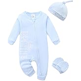 JingleBaBa Newborn Boy Clothes Letter Print One Piece Romper Cotton Baby Coming Home Outfits 3Pcs Little Brother Outfit