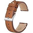 BISONSTRAP Distressed Leather Watch Strap, Watch Replacement Bands for Men, Quick Release Spring Bars, Band Width 18mm 20mm 22mm