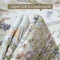 Area Rugs for Living Rooms - 5x7, Boho Non-Slip Low