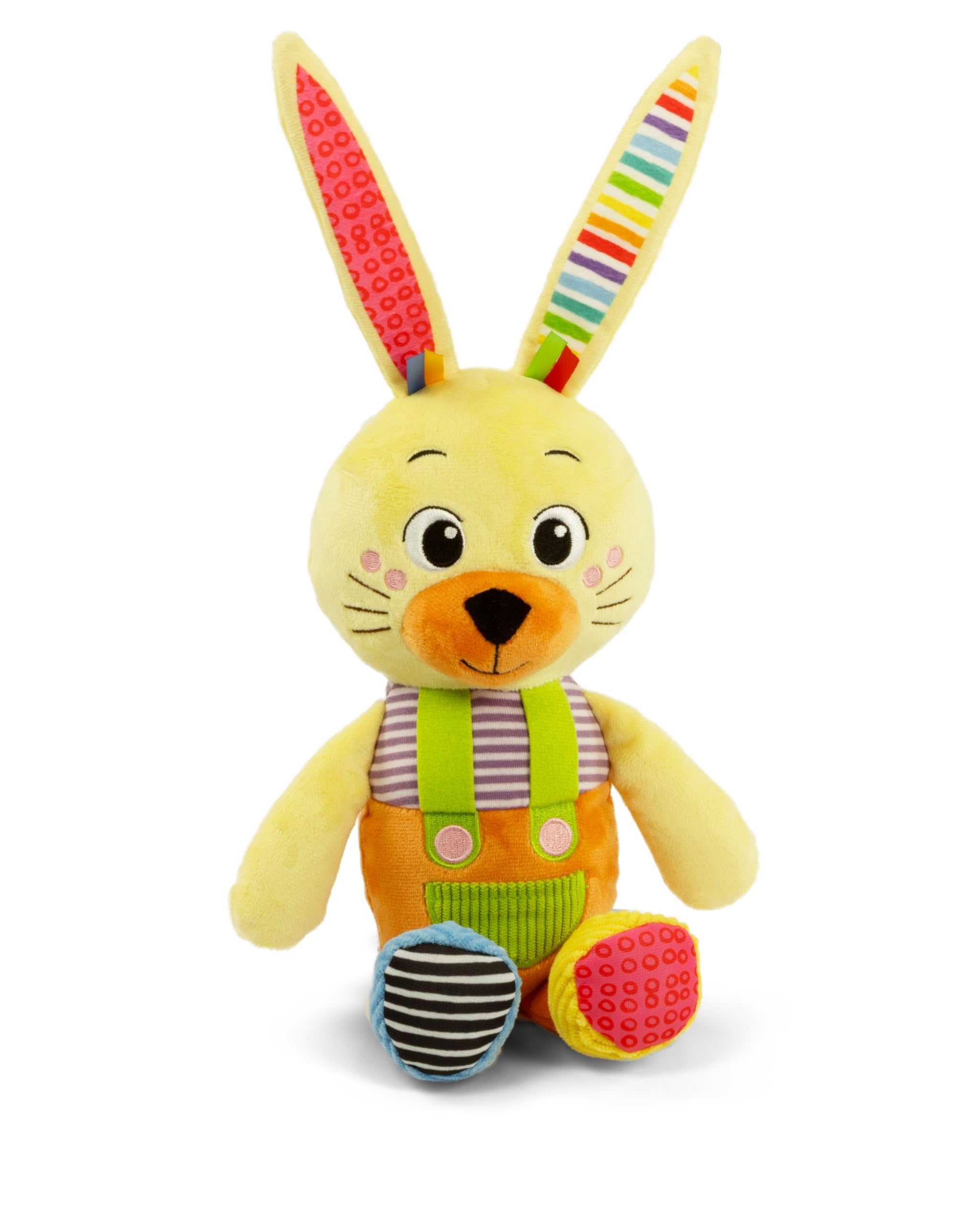 Clementoni Baby Infant Toys - Plush Benny the Bunny - New Born Gift, Animal Soft Toy, Early Development & Activity, Sensory Learning Toys, Cuddly Rabbit, Toddler 0 Months, Machine Washable, 17907