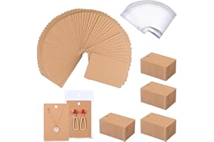ovsor Works Great Earring Display Cards - Well-made 3.5 x 2.4 Inches Earring Cards with Good Paper Quality, Plus Clear Packaging Bags That Don't Tear Easily, for Earrings Necklace Jewelry Cards
