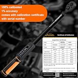 Uharbour Digital Torque Wrench 1/2 Drive 5.1-340 Nm LED Vibration view 5