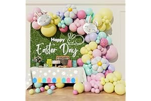 Beaumode Easter Balloon Arch Garland Kit 159pcs for Little Bunny Baby Shower Girls Birthday Spring Pastel Rabbit Daisy Egg Hunt Party Decorations (Pastel)