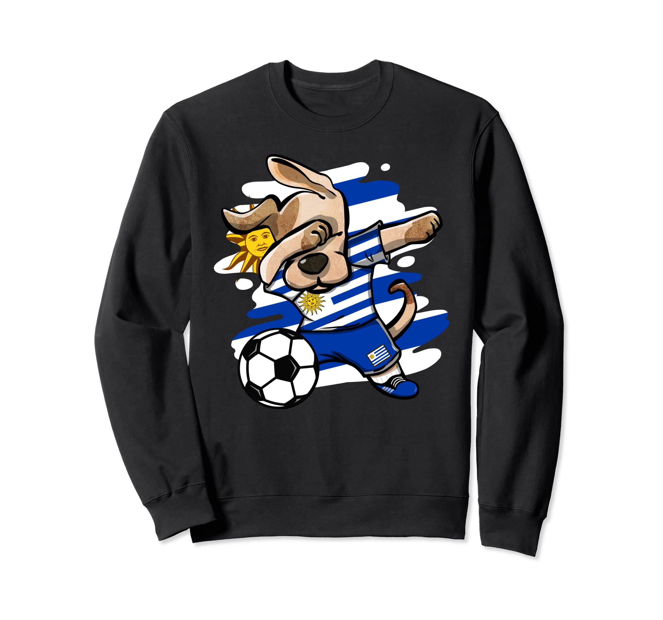 Dabbing Dog Uruguay Soccer Fans Uruguayan Flag Football Art Sweatshirt