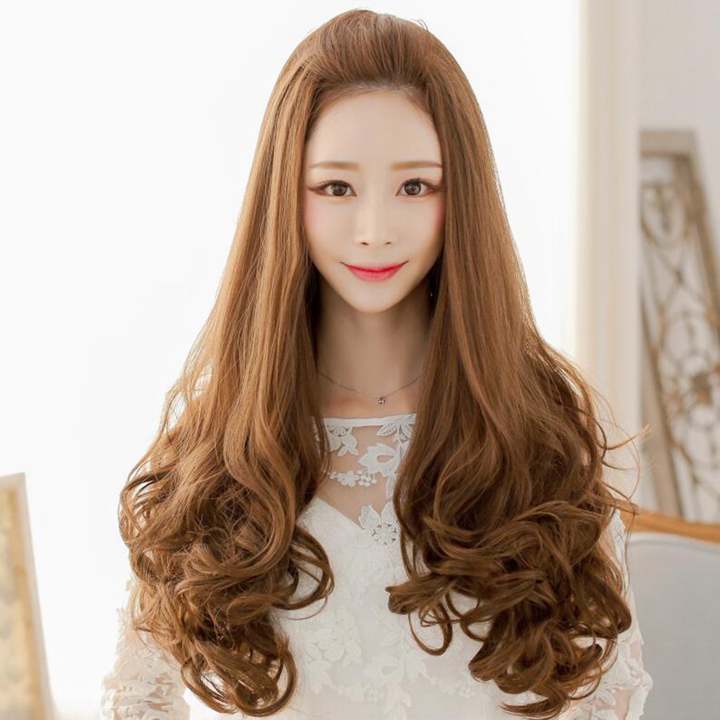 Longless Wig Long Curly Hair Half Head Sets Large Wave Curls Pear
