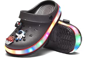 STAHOVY Kids' Boys Girls LED Clogs Cute Garden Shoes Cartoon Slides Lightweight Non Slip Indoor Outdoor Sandals Beach Slippers Children