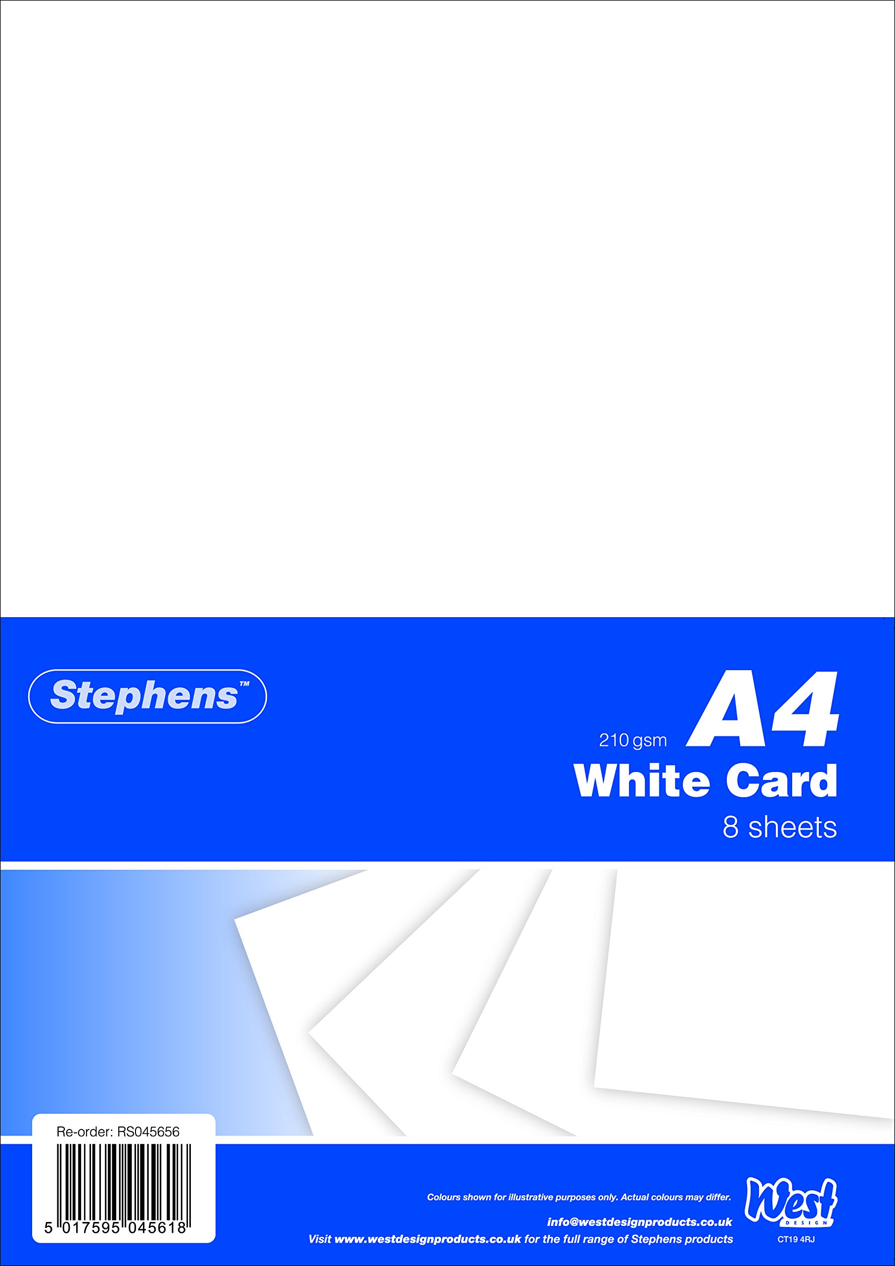 Stephens White Coloured Card A4 210gsm 8 Sheets, Great For Printing, Photocopying, Card Making, Decoupage, And Scrapbook Designs, Perfect Cardboard Base For Craft Projects Essential Stationery Item
