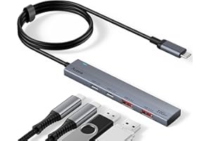 Aceele 10Gbps USB C Hub 3.2 Splitter with 2 Port USB A & 2 Port USB C, USB C Extender with 3.3ft Long Cords, Aluminum USB 3.2