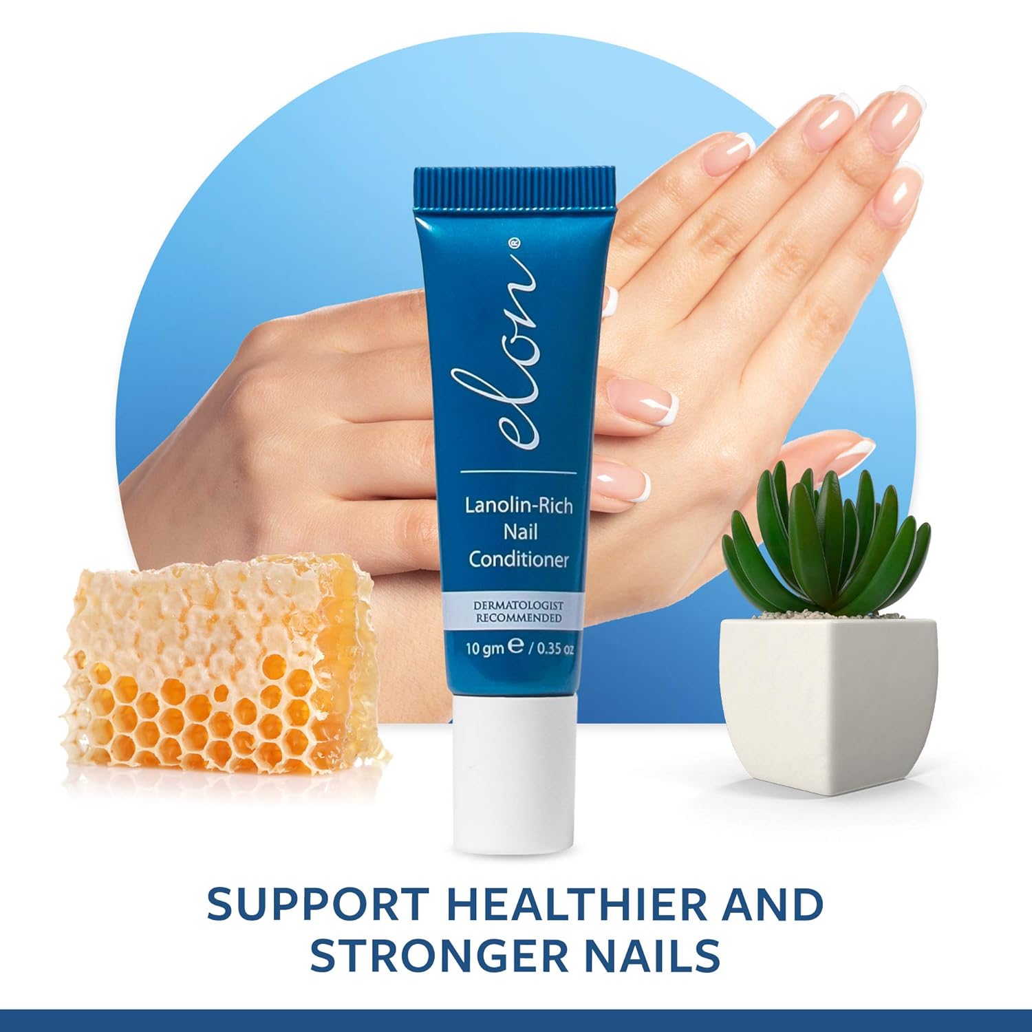 Elon Lanolin-Rich Nail Conditioner | Strengthens Nails & Protects Cuticles | Recommended by Dermatologists & Podiatrists (10g tube) : Nail Strengthening Products : Beauty