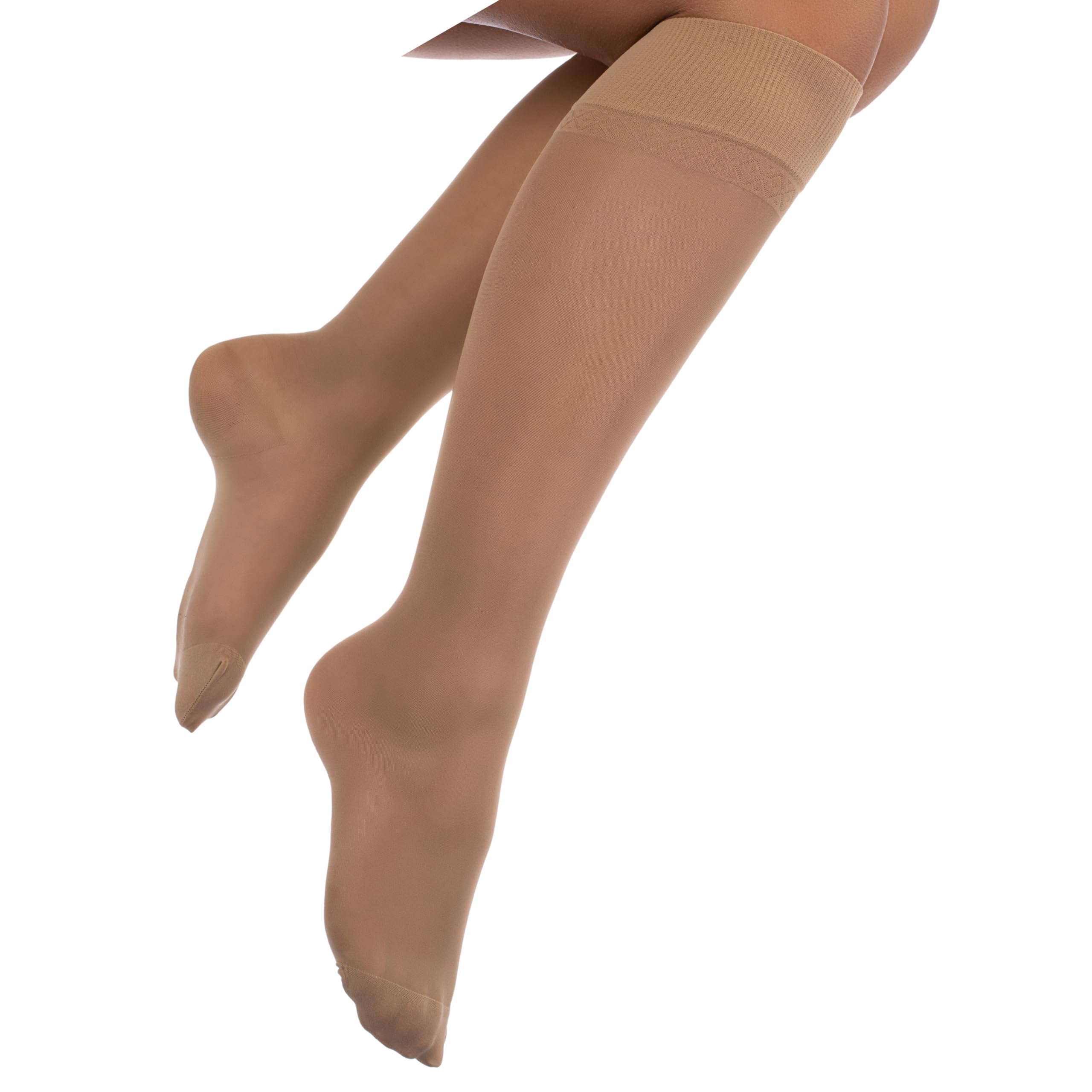 Divertd Compression Stockings for Women 70 Den 8-15 mmHg (Nude, Small/Medium)