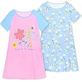 Beinou Girls Nightgowns Toddler Princess Nightgown Sleepwear Night Gowns Sleep Dress 2Pcs for Kids Girls 2-9 Years