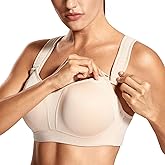 DELIMIRA Women's High Impact Sports Bra Front Adjustable Straps Underwire Plus Size Bra Full Figure
