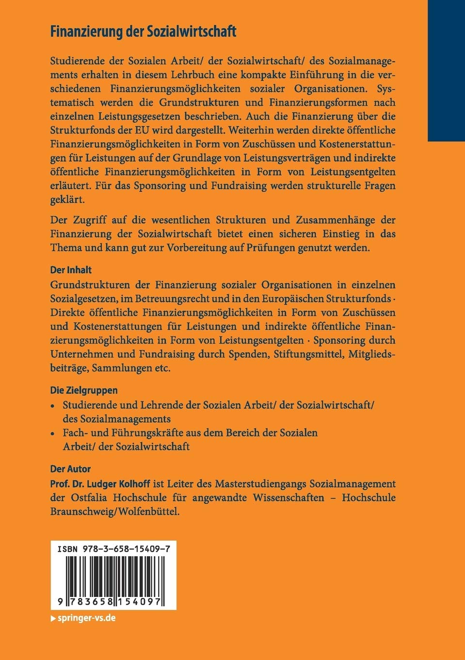 Finanzierung Der Sozialwirtschaft Eine Einfuhrung Basiswissen Sozialwirtschaft Und Sozialmanagement Amazon De Kolhoff Ludger Bucher