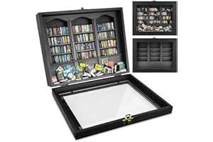 WAIZHIUA Anxiety Bookshelf 300pcs Mini Books Mini Bookshelf Ornament Miniature Bookshelf Decor Shake Bookshelf Miniature Book Library for Book Lovers Home Room Office Decor (BLACK)