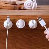U-horizon White Cable Tidy Clips 10 Pack Desktop Cord Holder Organizer view 5