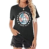 USA Shirt American Flag Shirt Women 4th of July T Shirt Patriotic Tee Casual Short Sleeve Tops
