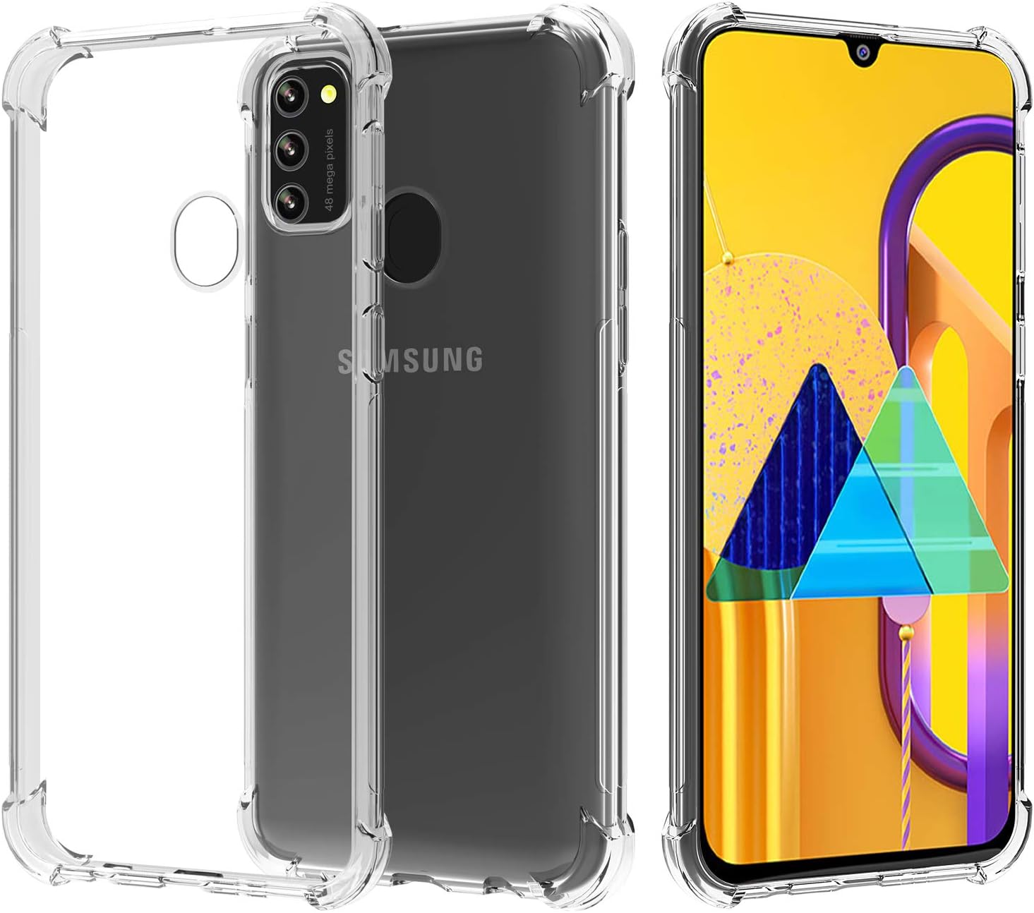 Migeec For Samsung Galaxy M30S Case - Crystal Clear Hybrid Material Covers Air Cushion Gel Bumper Technology Full Protection Phone cases for Samsung M30S