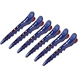 GLAMFIELDS 6 Pack Professional Plastic Shark Hair Clips for Styling Sectioning - Durable Shark Hair Clip with Non-slip grip &