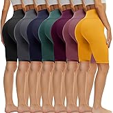 TNNZEET 7 Pack Biker Shorts for Women - 5''/8''/3'' High Waisted Workout Tummy Control Spandex Gym Shorts for Yoga Athletic