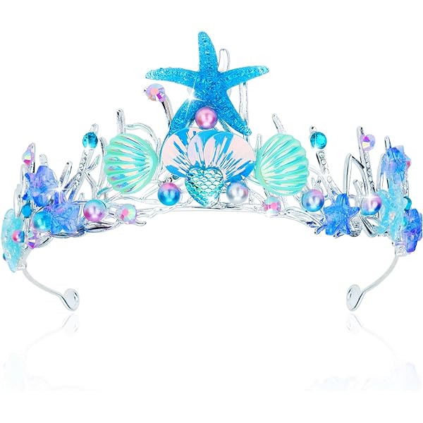 Diadema De Sirena Para Niñas Y Mujeres - Corona Con Estrellas De Mar Y Lentejuelas - Accesorio Para Fiestas, Carnaval, Halloween