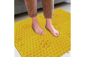 YOBEYI Foot Massage Mat Acupressure Mat Foot Reflexology Walking Toe Plate Massage Pad Bathroom Mat Yoga Mat Anti-Slip Mat Outdoor Game(Yellow-4PCS)