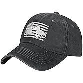 Wisedeal Women's Running Horse USA Flag Hat Adjustable Washed Vintage Baseball Cap for Mom Dad