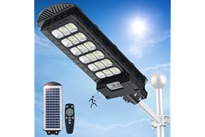 Mokot 600W Solar Street Lights Outdoor Waterproof, 504 LED Solar Outdoor Lights Solar Powered Dusk to Dawn, Endurance LED Solar Lights with Motion Sensor Solar Parking Lot Lights for Stadium, Yard