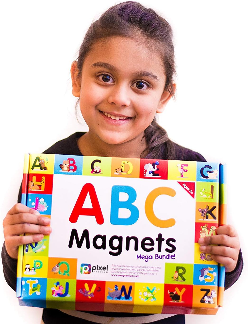 Pixel Premium ABC Magnets for Kids Gift Set - 142 Magnetic Letters for Fridge, Dry Erase Magnetic Board and FREE e-Book with 40+ Learning & Spelling Games - Best Alphabet Magnets for Refrigerator Fun!: Furniture & Decor