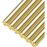 Coolneon 3/16 inch Brass Rods 3/16 x 12 in, 6 Pcs for Knife Making Knife Handles Pins Stock Knife Scale Solid Round Brass Rod Dowel Rivet Gunsmithing Crafts Modeling Hobby