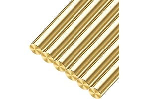 Kooca 3/16 inch Brass Rods; Diameter 3/16 inch, Length 12 inch; 6 Pcs for Hobby Modeling, Gunsmithing, Knife Making, Handle Pins, and Solid Rivets.