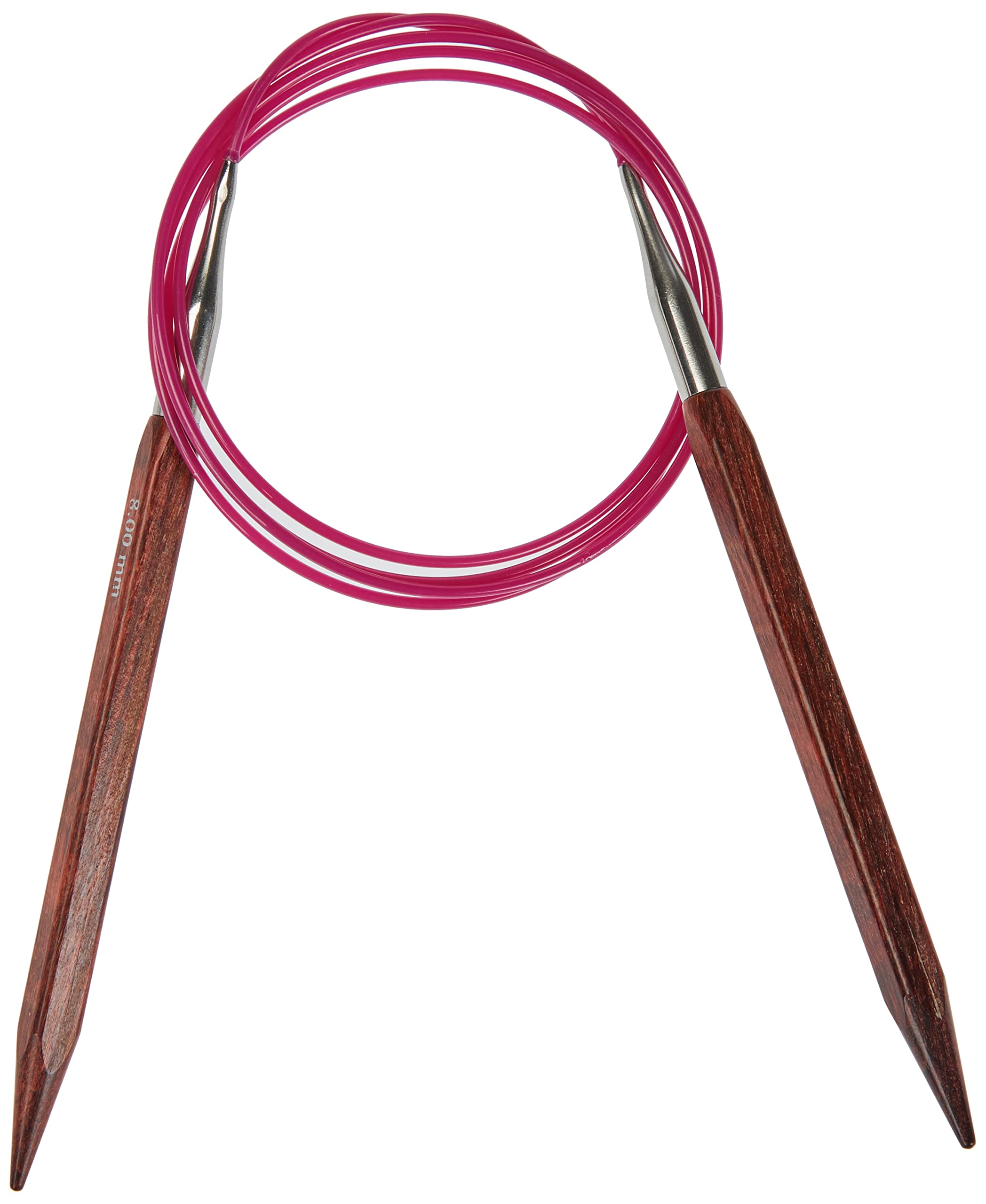 KnitPro 120 cm x 8 mm Cubics Fixed Circular Needles, Rosewood