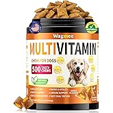 Dog Multivitamin, 500 Crunchy & Tasty Chew - Supports Daily Energy, Heart Health, Skin & Coat with Taurine, Krill Oil Omega-3, B Complex Vitamins & Zinc - Daily Multivitamin for All Breeds & Ages